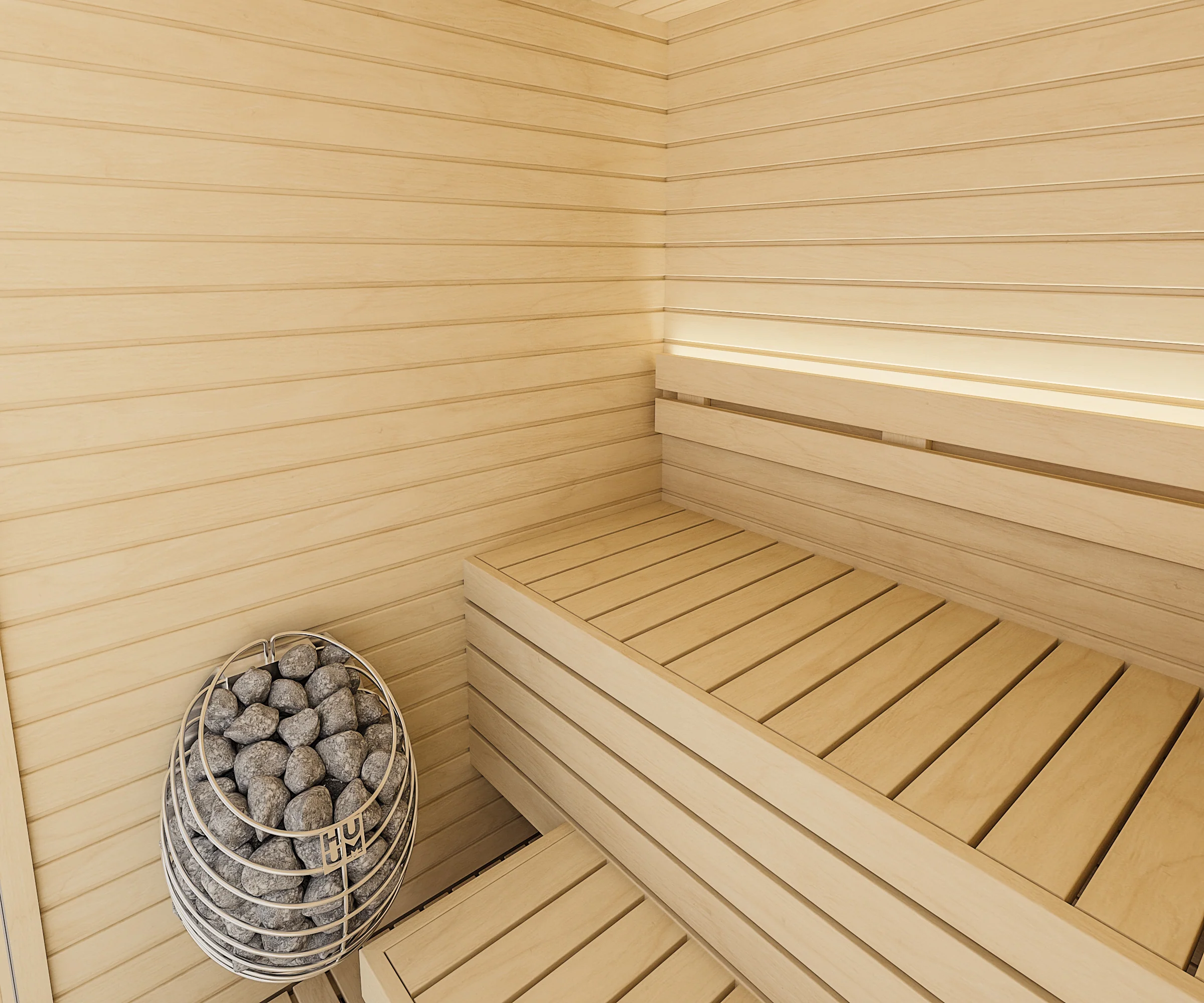 Auroom Cala Glass Aspen - 3 Person Traditional Sauna - Image 5
