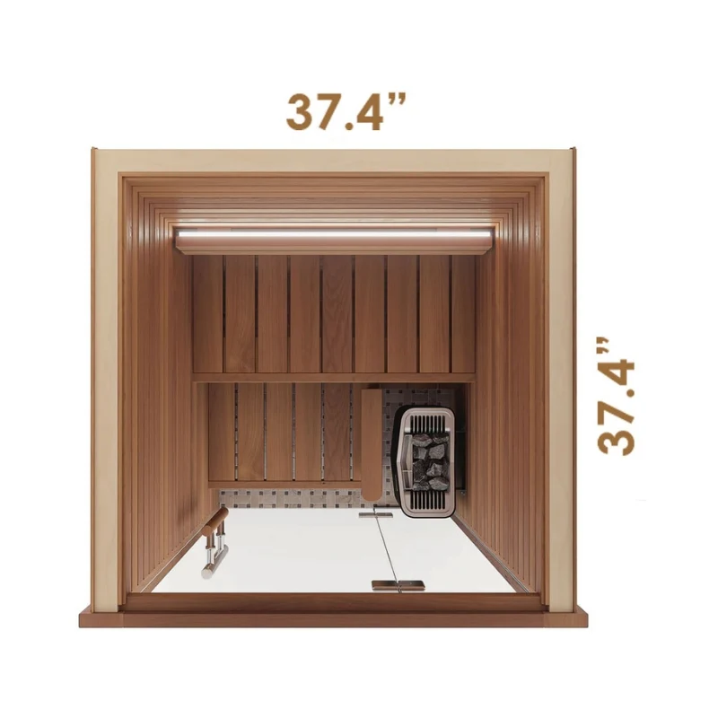 Auroom Cala Glass Mini Sauna (Thermo-Aspen) - Image 3