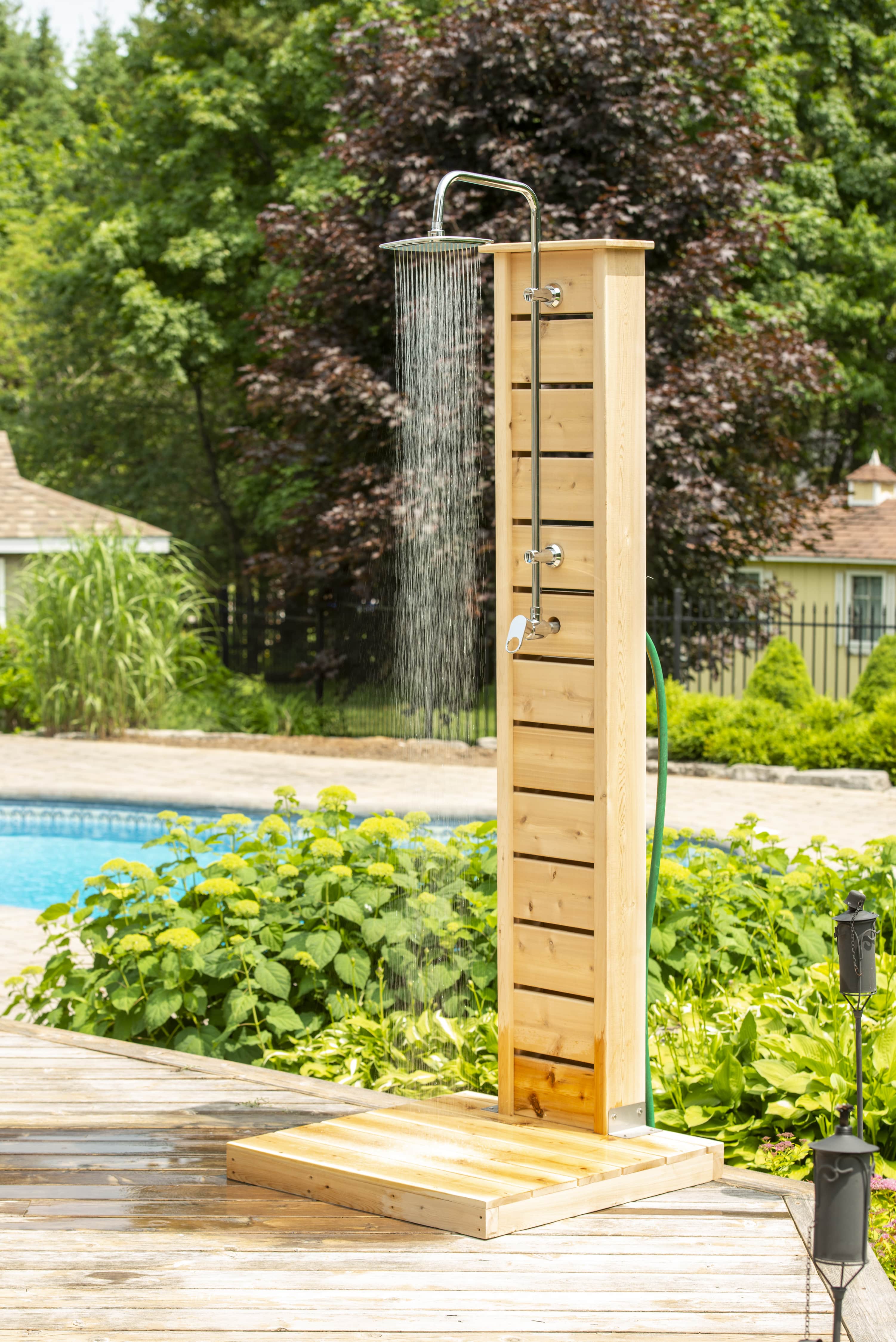 Dundalk CT Sierra Pillar Shower - White Cedar - Image 4