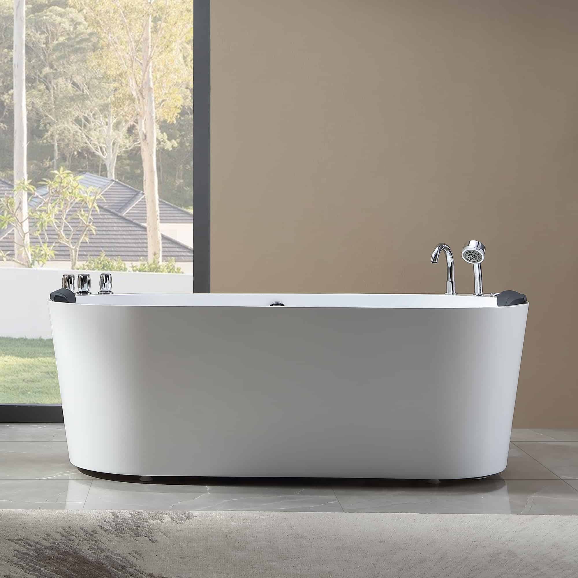 Empava 59 in. Whirlpool Acrylic Alcove Bathtub | EMPV-59AIS06 - Image 7