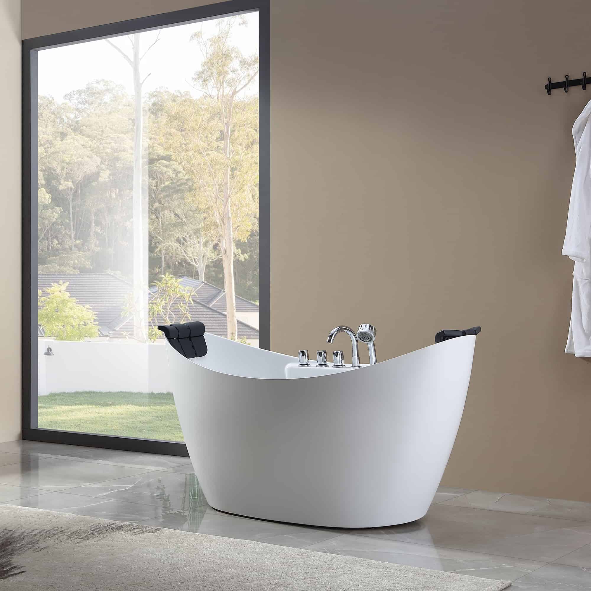 Empava 59 in. Whirlpool Freestanding Acrylic Bathtub | EMPV-59AIS11 - Image 2