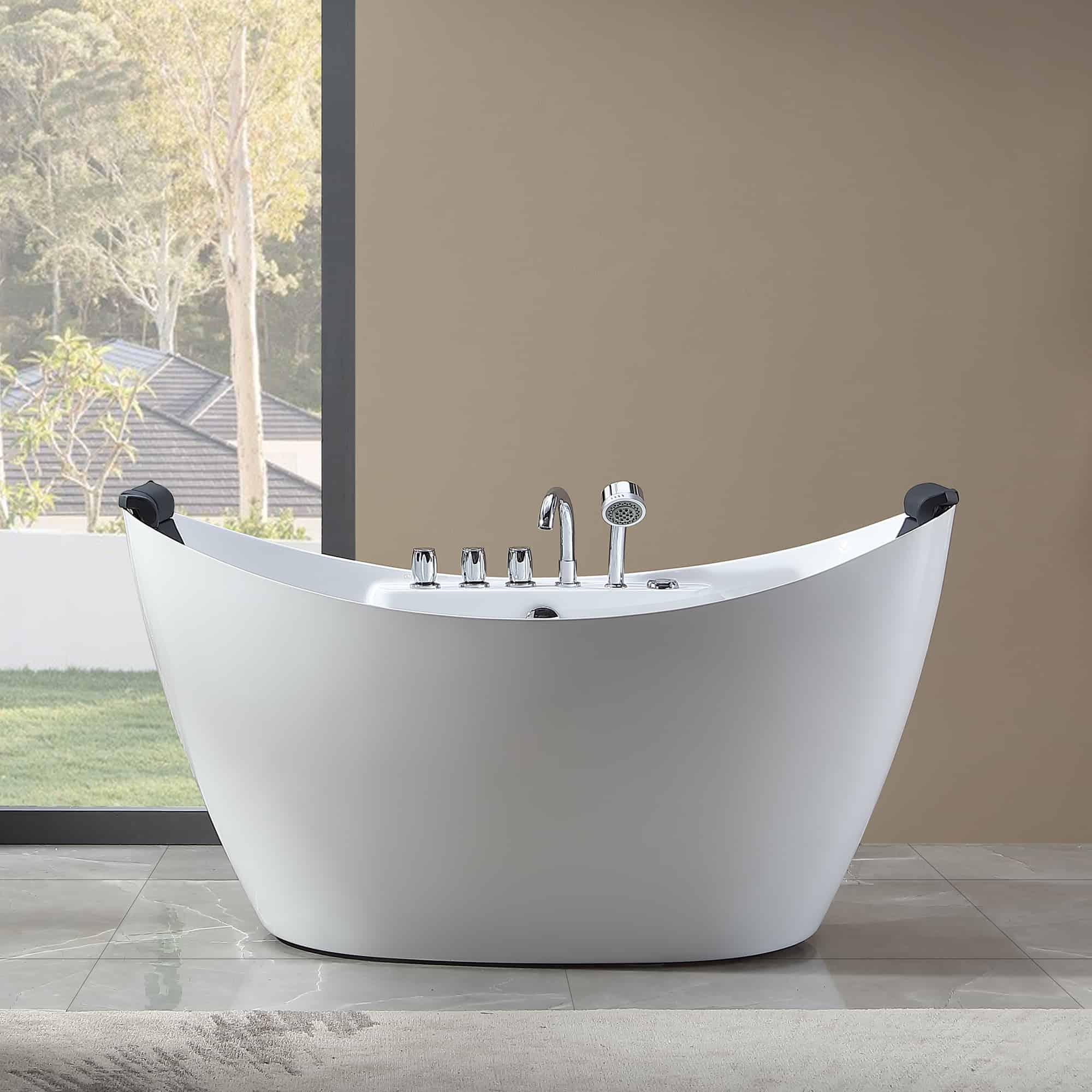 Empava 59 in. Whirlpool Freestanding Acrylic Bathtub | EMPV-59AIS11 - Image 4