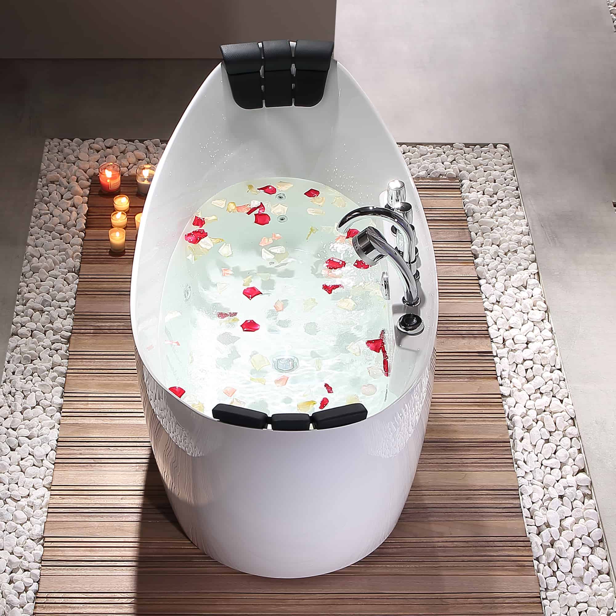 Empava 59 in. Whirlpool Freestanding Acrylic Bathtub | EMPV-59AIS11 - Image 5
