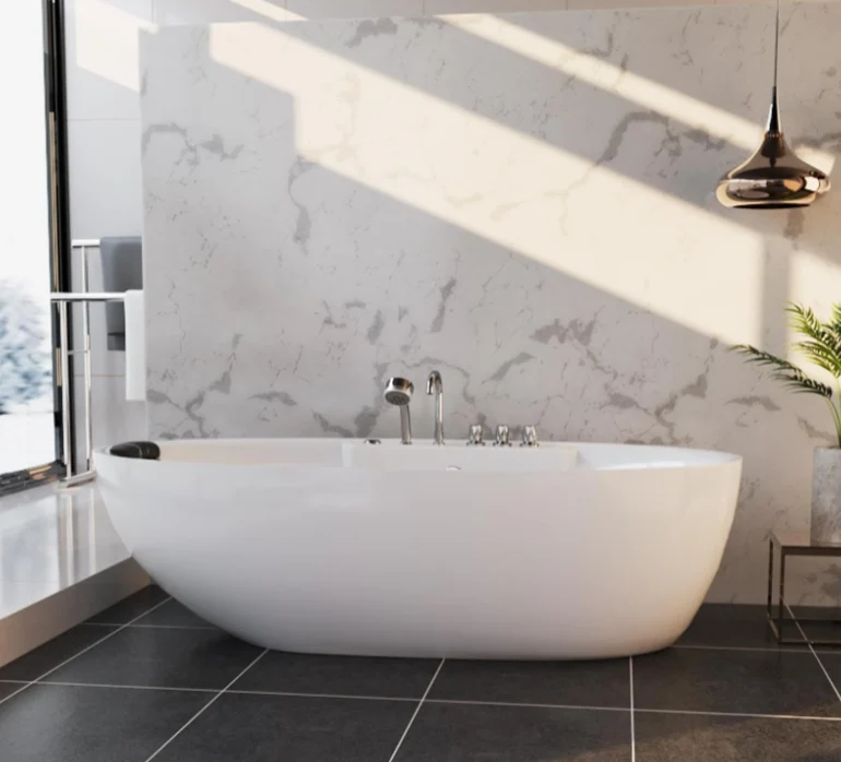 Empava 59 in. Whirlpool Freestanding Acrylic Bathtub | EMPV-59AIS12 - Image 3