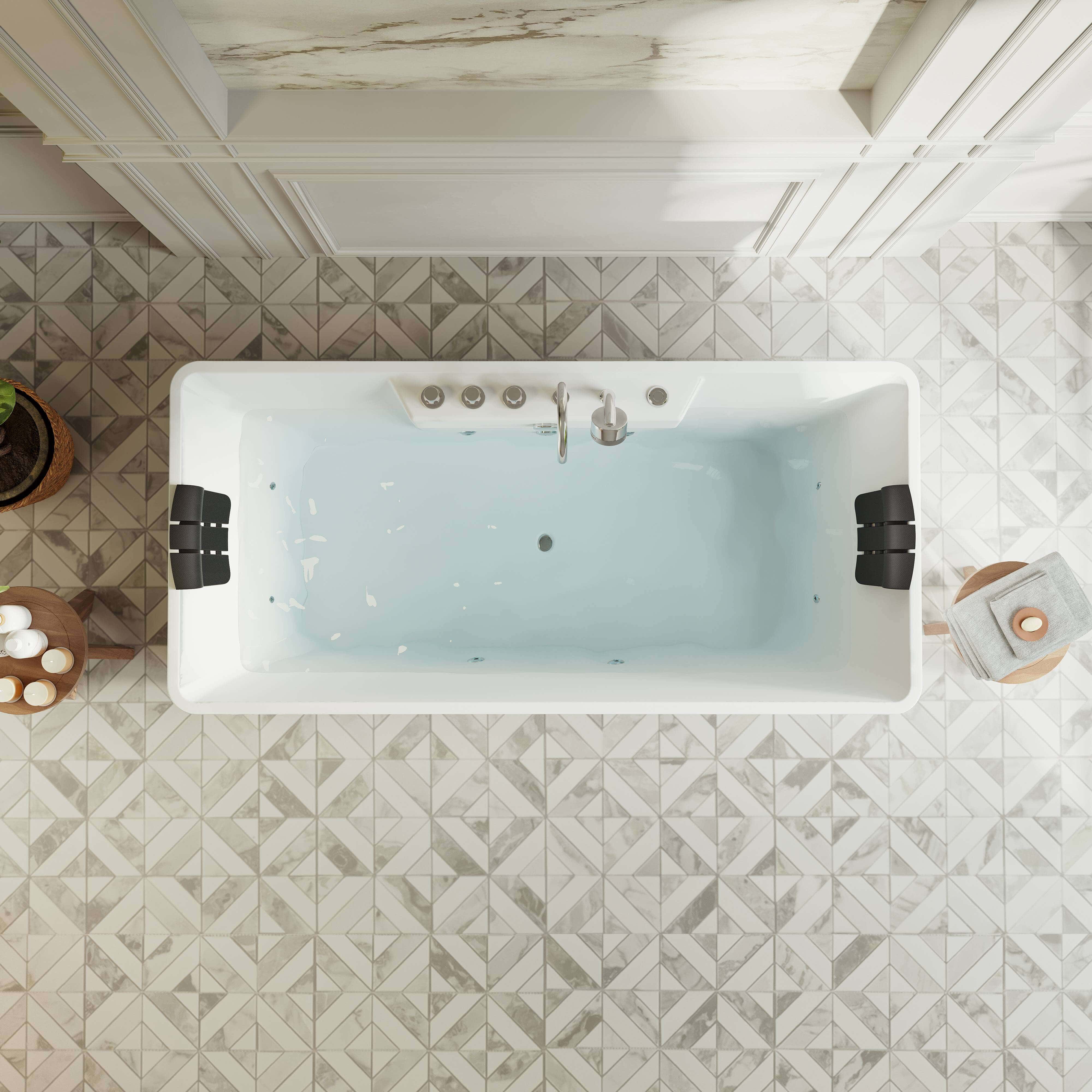 Empava 59 in. Whirlpool Freestanding Acrylic Bathtub | EMPV-59AIS15 - Image 3