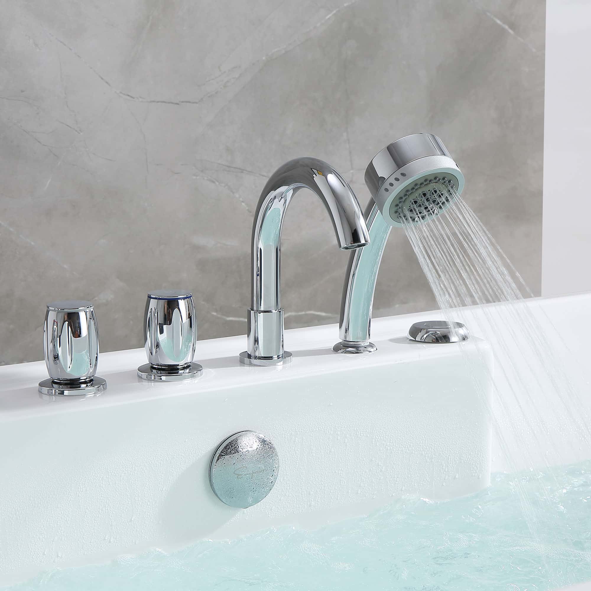 Empava 59 in. Whirlpool Freestanding Acrylic Bathtub | EMPV-59AIS15 - Image 6