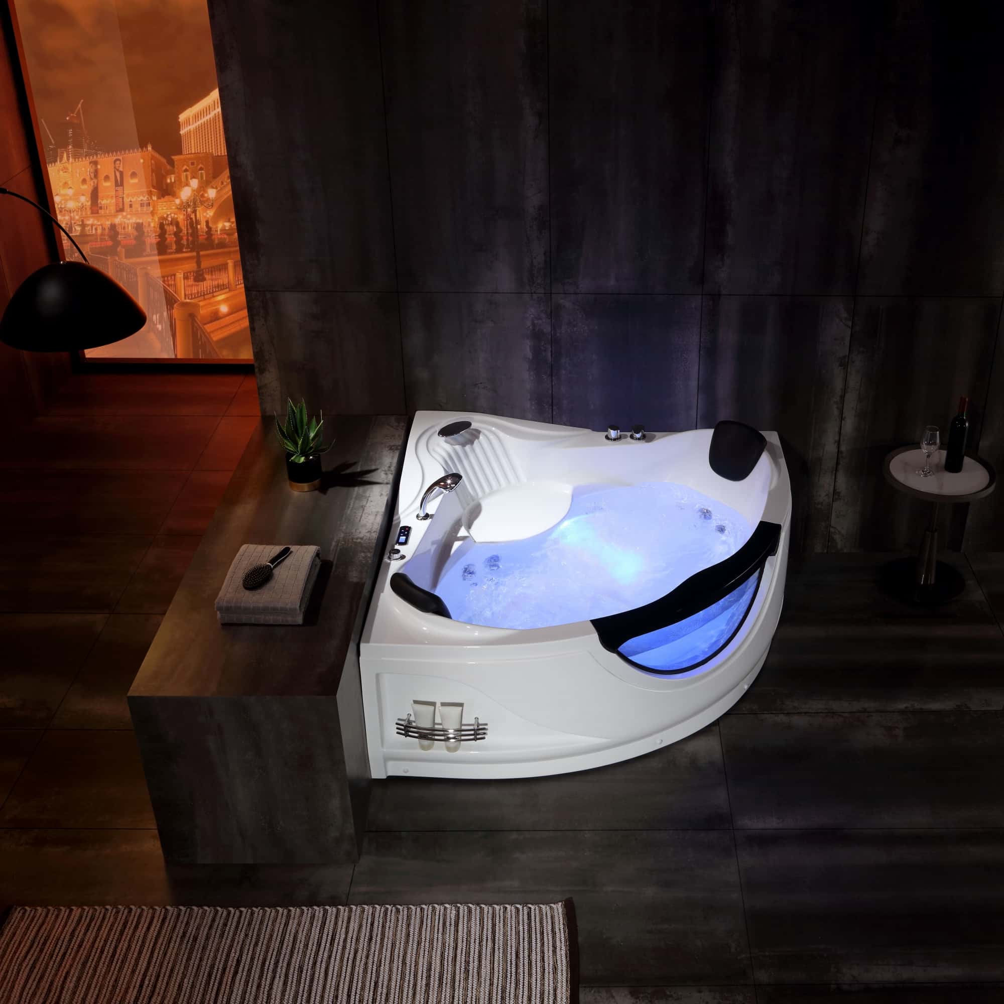 Empava 59 in. Whirlpool LED Corner Bathtub  | EMPV-59JT319LED - Image 6