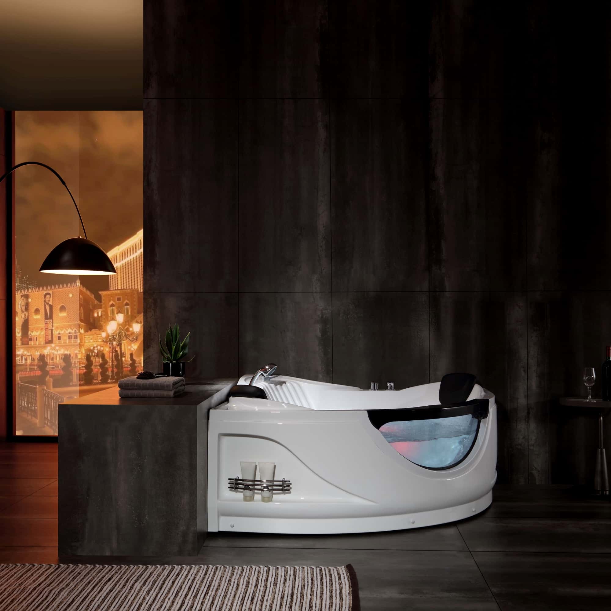 Empava 59 in. Whirlpool LED Corner Bathtub  | EMPV-59JT319LED - Image 7
