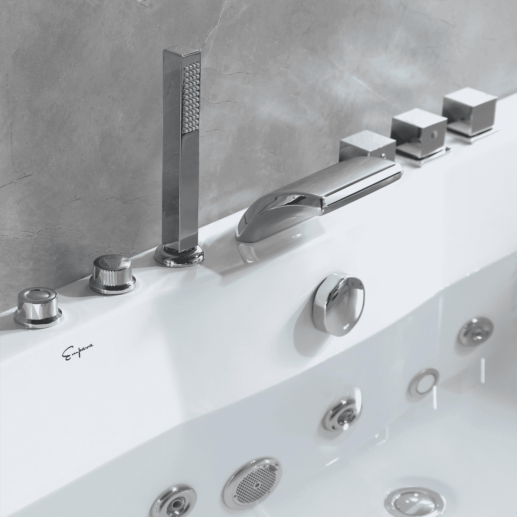 Empava 59 in. Whirlpool Rectangular Bathtub | EMPV-59JT408LED - Image 5