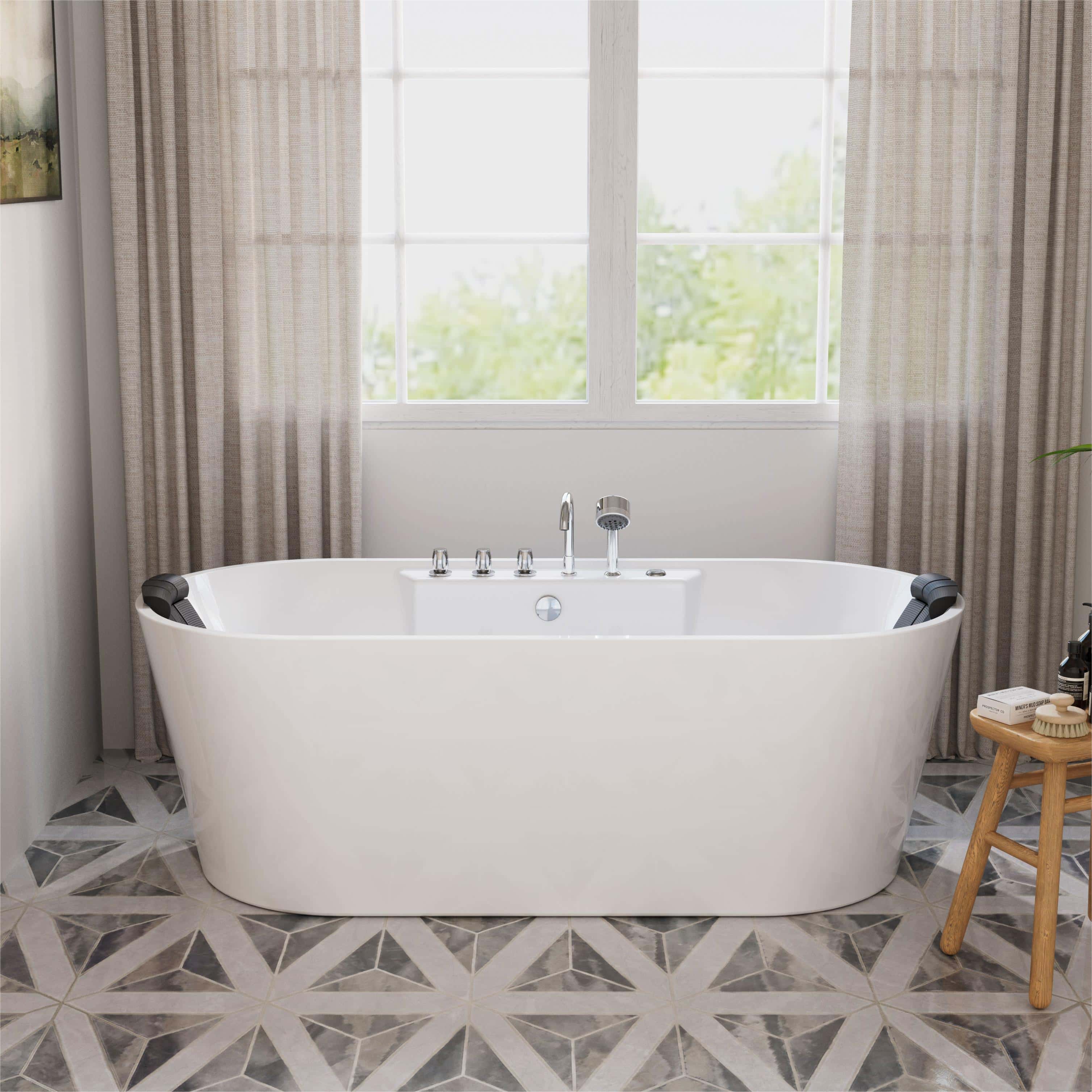 Empava 67 in. Whirlpool Acrylic Freestanding Bathtub | EMPV-67AIS01 - Image 8
