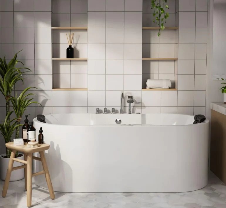 Empava 67 in. Whirlpool Acrylic Freestanding Bathtub | EMPV-67AIS17 - Image 2