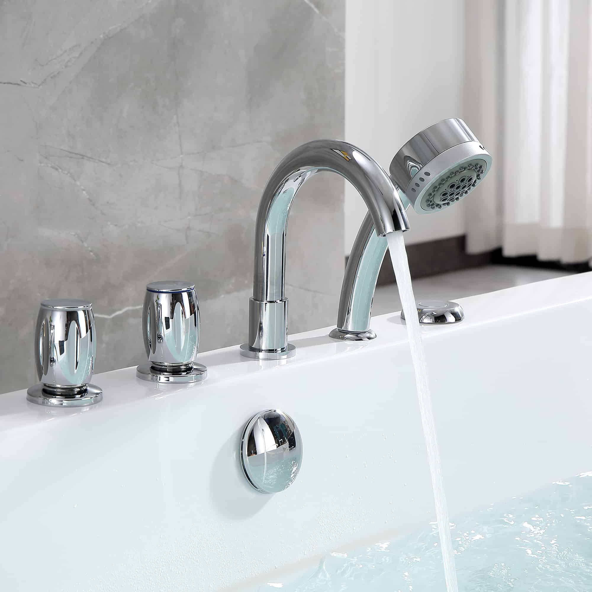 Empava 67 in. Whirlpool Freestanding Acrylic Bathtub | EMPV-67AIS03 - Image 7