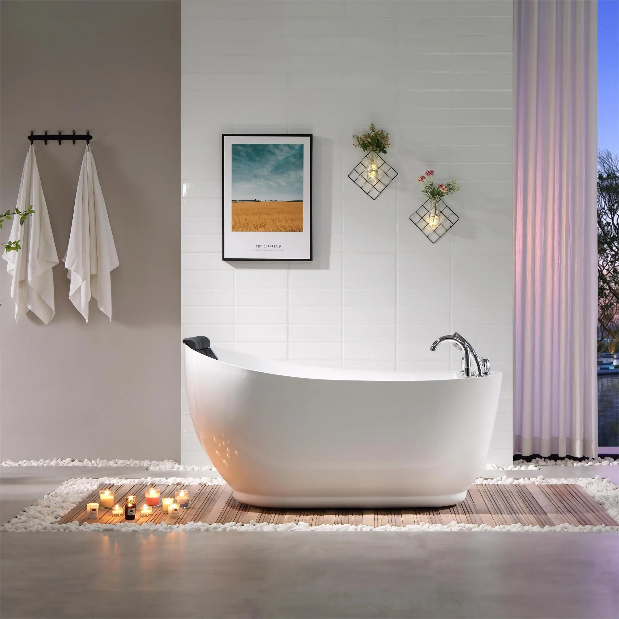 Empava 67 in. Whirlpool Freestanding Acrylic Bathtub | EMPV-67AIS05 - Image 5