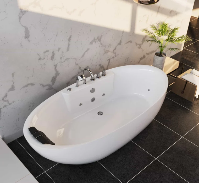 Empava 67 in. Whirlpool Freestanding Acrylic Bathtub | EMPV-67AIS13 - Image 4