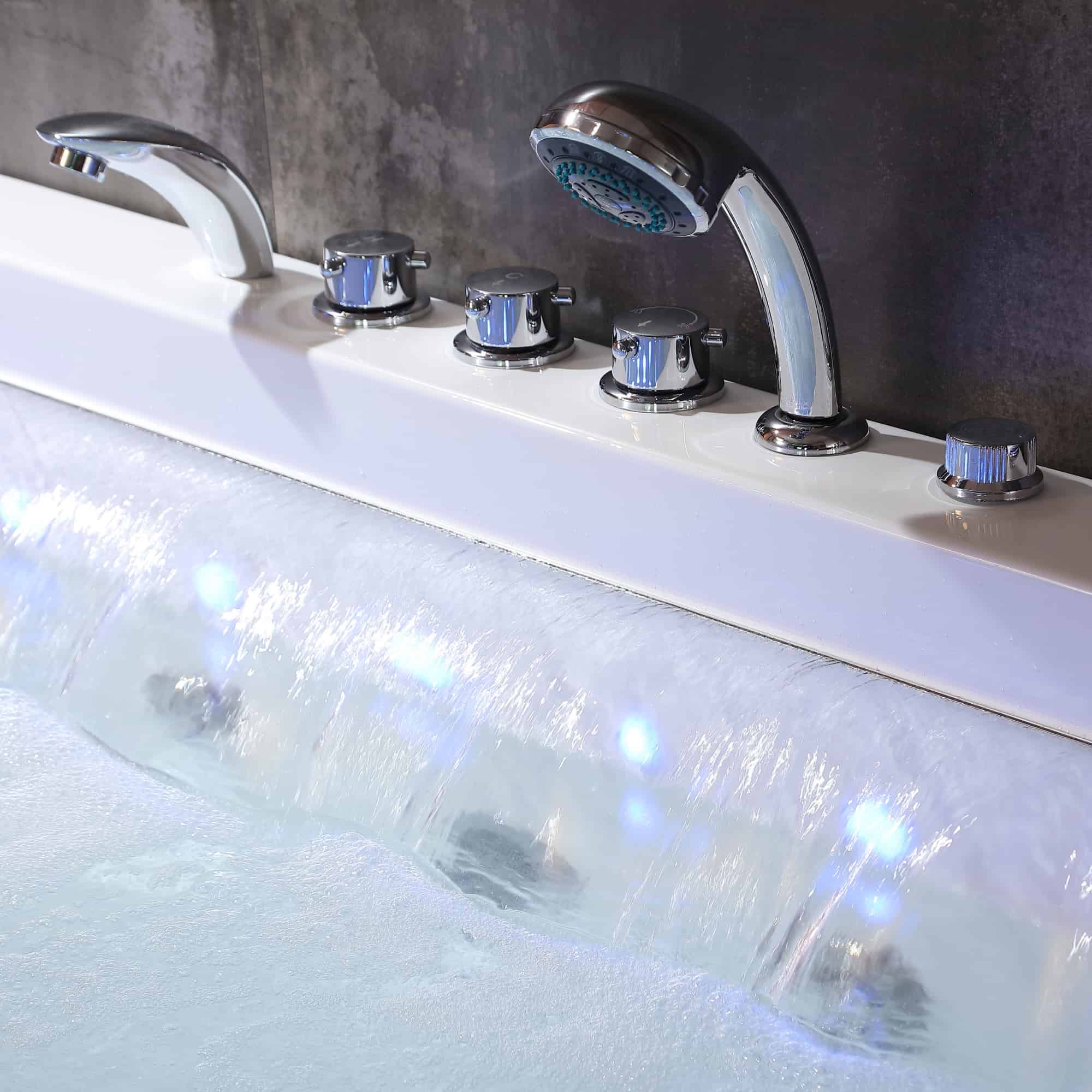 Empava 67 in. Whirlpool Rectangular Bathtub  | EMPV-67JT351LED - Image 4