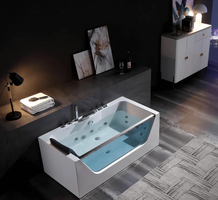 Empava 67 in. Whirlpool Rectangular Bathtub | EMPV-67JT408LED - Image 4