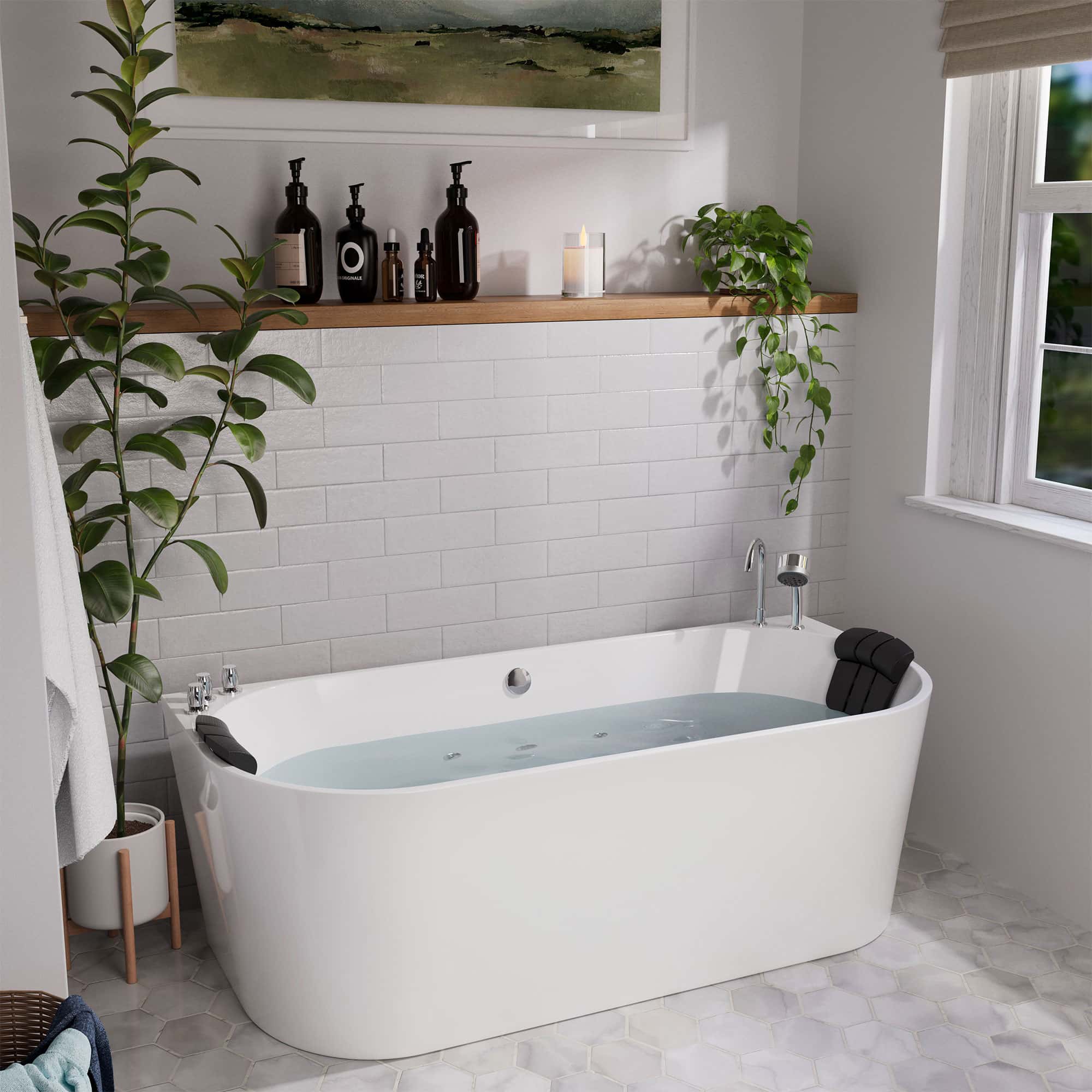 Empava 71 in. Whirlpool Acrylic Alcove Bathtub | EMPV-71AIS08 - Image 4
