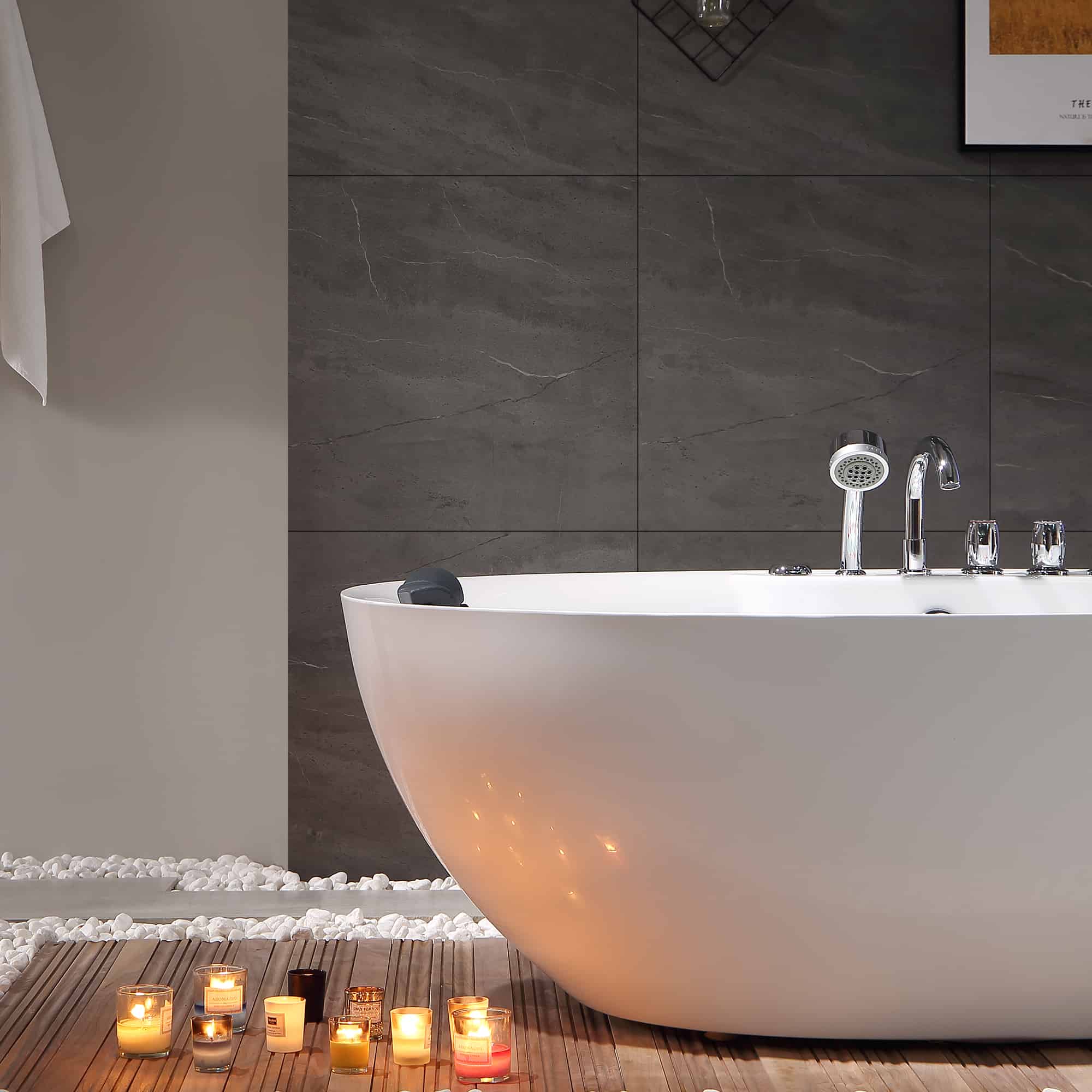Empava 71 in. Whirlpool Freestanding Acrylic Bathtub | EMPV-71AIS14 - Image 2