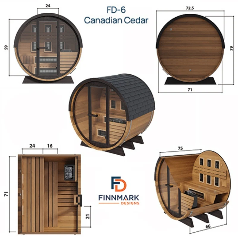 Finnmark FD-6 Infrared Barrel Sauna - Image 10