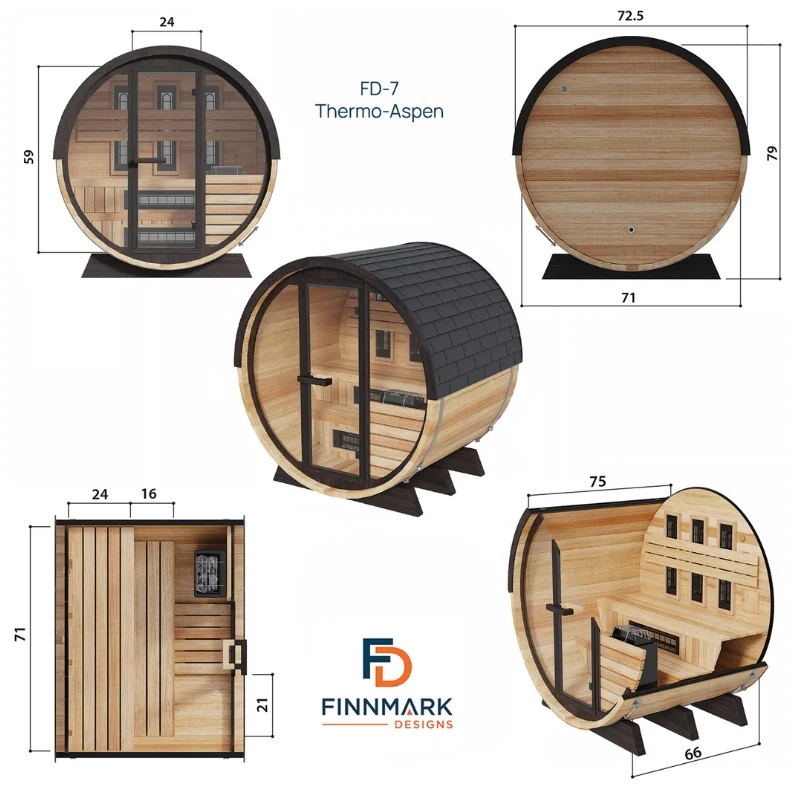 Finnmark FD-7 Infrared Barrel Sauna - Image 10