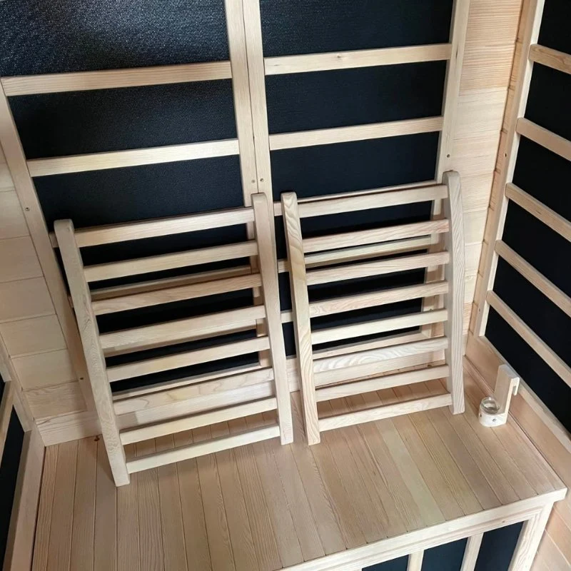Golden Designs 2-Person Ergonomic Sauna Back Rest in Hemlock Wood - Image 2
