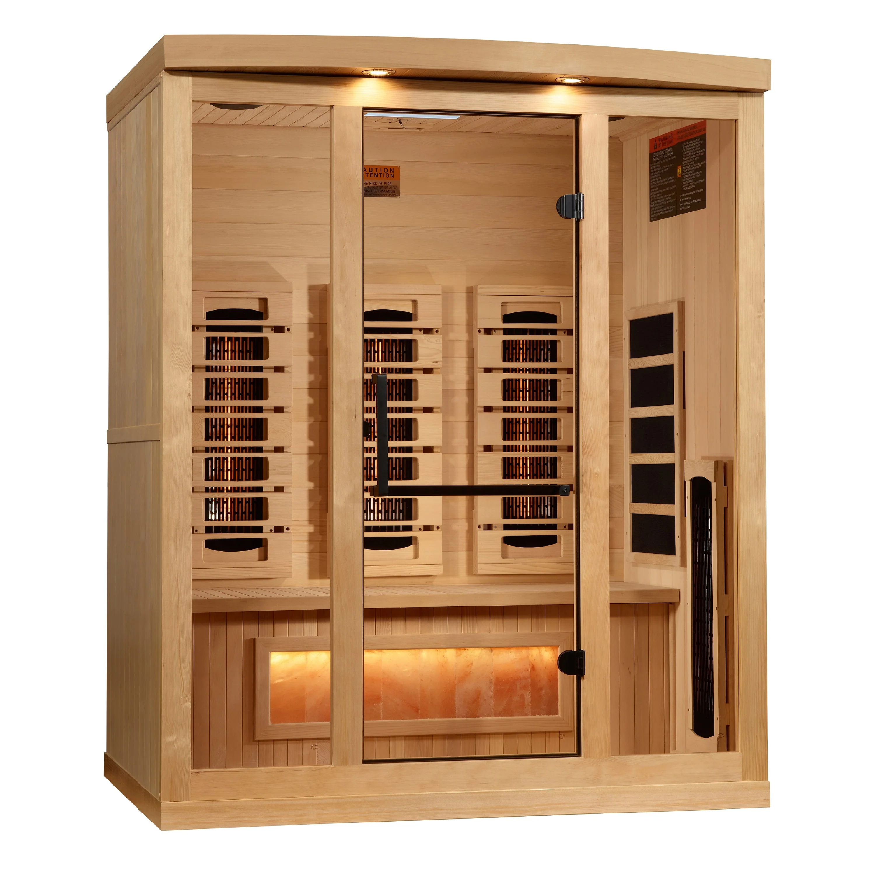 Golden Designs 3-Person Full Spectrum Infrared Sauna with Himalayan Salt Bar | GDI-8030-03 - Image 3