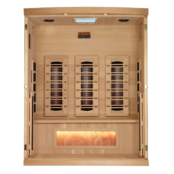 Golden Designs 3-Person Full Spectrum Infrared Sauna with Himalayan Salt Bar | GDI-8030-03 - Image 4