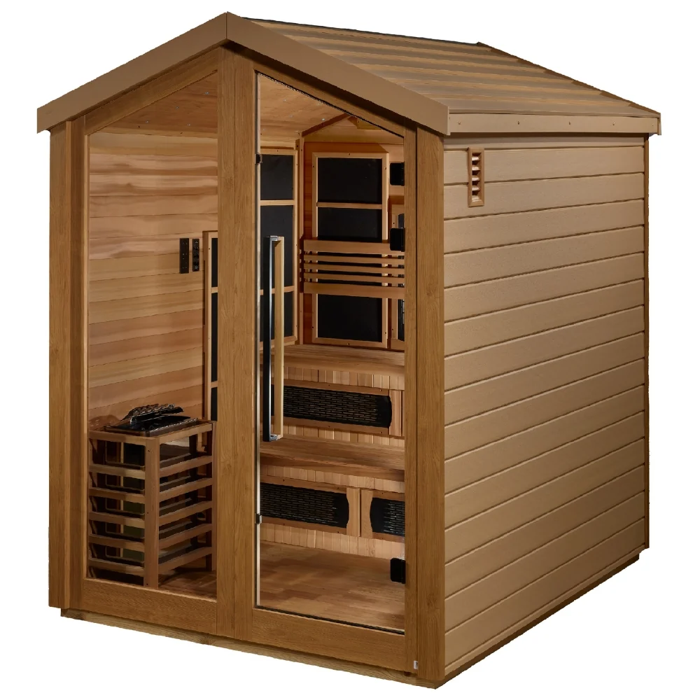 Golden Designs Kaskinen 6-Person Full Spectrum Hybrid Outdoor Sauna - Image 4