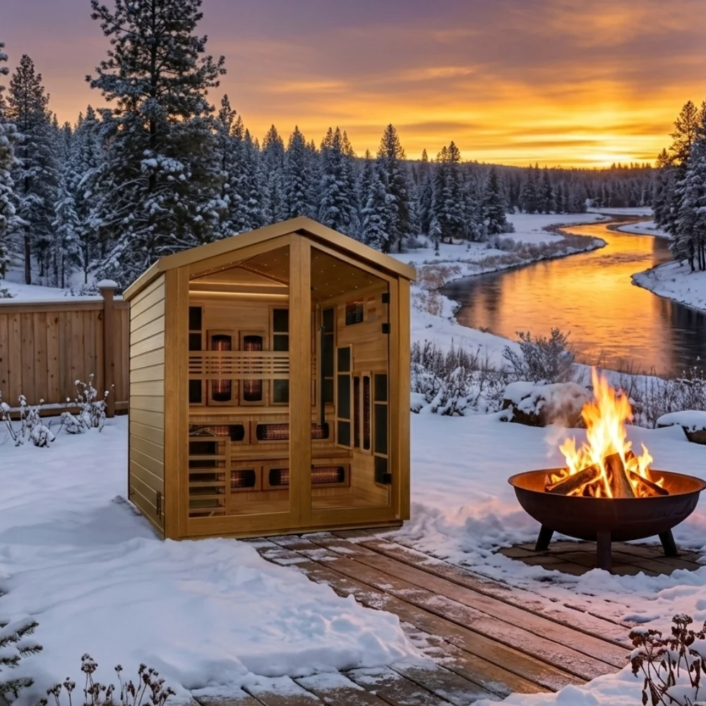 Golden Designs Kaskinen 6-Person Full Spectrum Hybrid Outdoor Sauna - Image 5