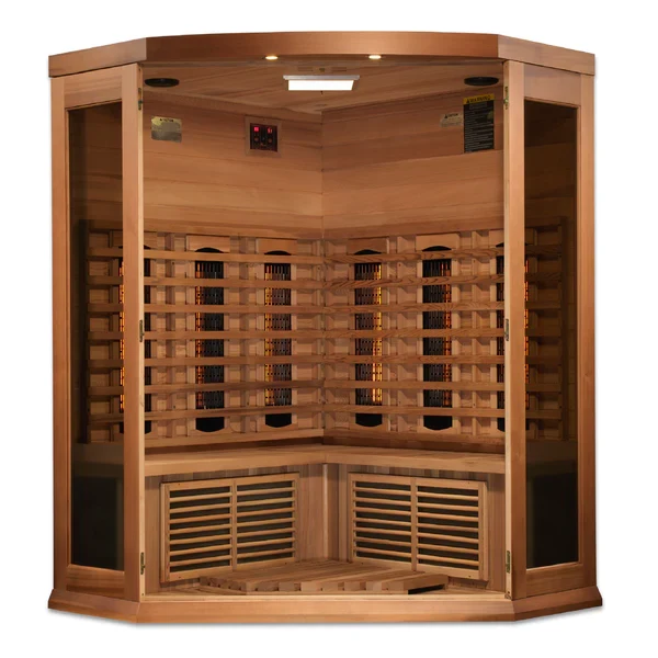 Golden Designs Maxxus 3-Person Corner Full Spectrum Near Zero Infrared Sauna in Canadian Red cedar | MX-M356-01-FS CED - Image 3