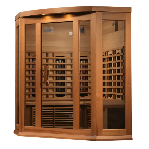 Golden Designs Maxxus 3-Person Corner Full Spectrum Near Zero Infrared Sauna in Canadian Red cedar | MX-M356-01-FS CED - Image 4