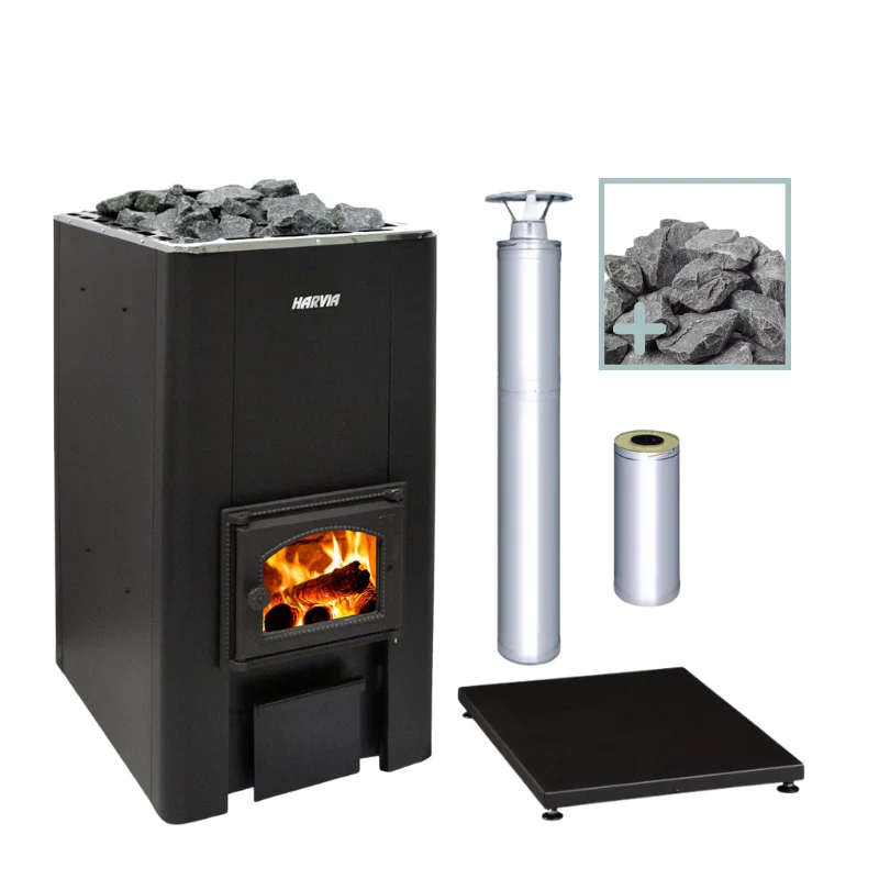 Harvia 50 Series Wood Stove Sauna Heater Package - Image 2