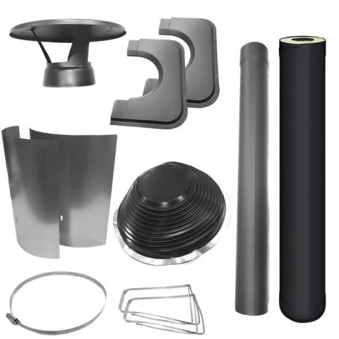 Harvia Chimney & Assembly Kit - Black Steel