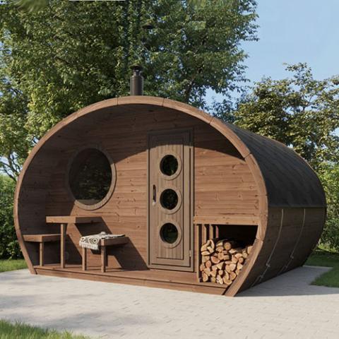 SaunaLife Model G11 Garden-Series Outdoor Home Sauna Kit -2 Room Sauna - Image 4