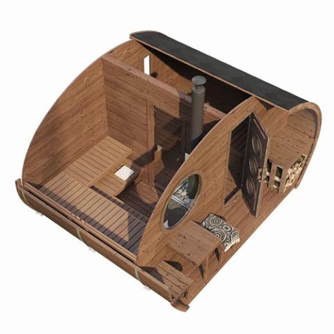 SaunaLife Model G11 Garden-Series Outdoor Home Sauna Kit -2 Room Sauna - Image 6