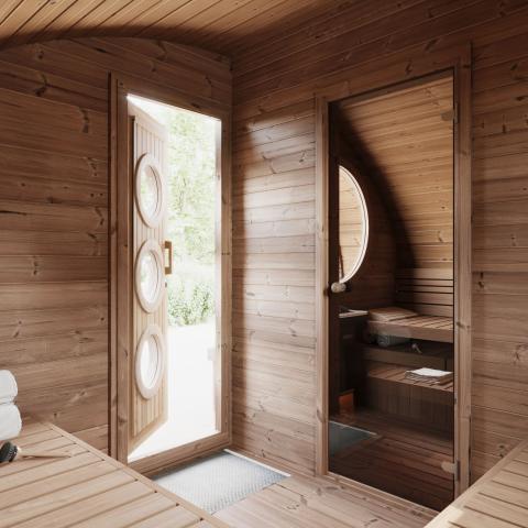 SaunaLife Model G11 Garden-Series Outdoor Home Sauna Kit -2 Room Sauna - Image 9